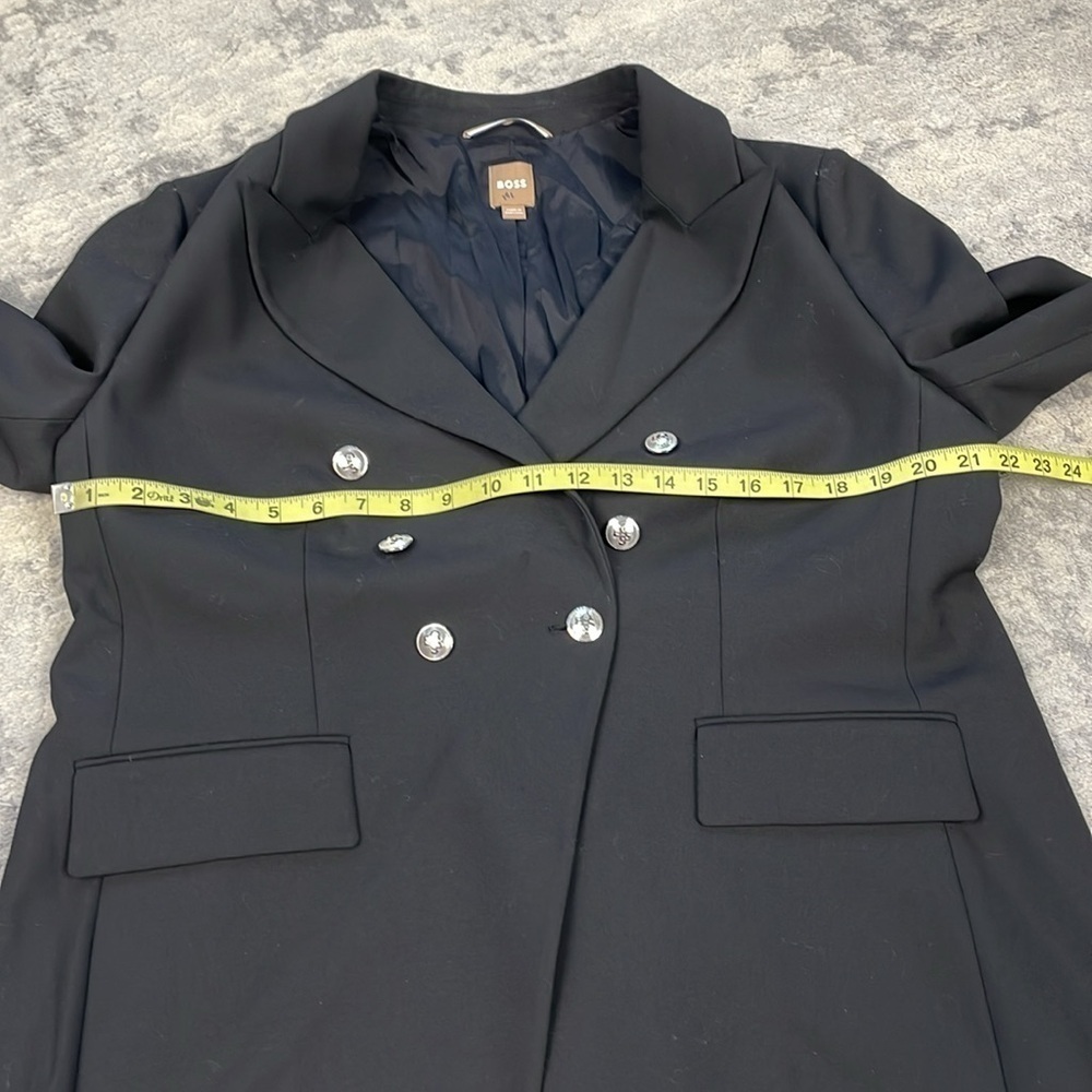 New BOSS Hugo Boss Jelary Double Breasted Blazer Jacket Business Black Sz 12 - Picture 10 of 15